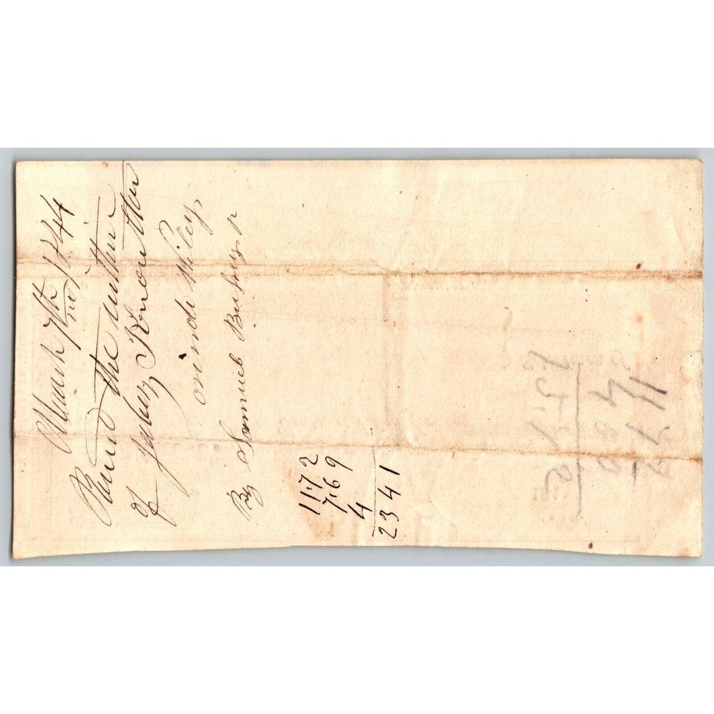 1844 Jabez Knowlton* Newburgh ME Town Check to Allison ? Wiley for "Supplys"