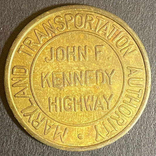 John F. Kennedy Highway "Official Duty" Brass Transit Token 28mm