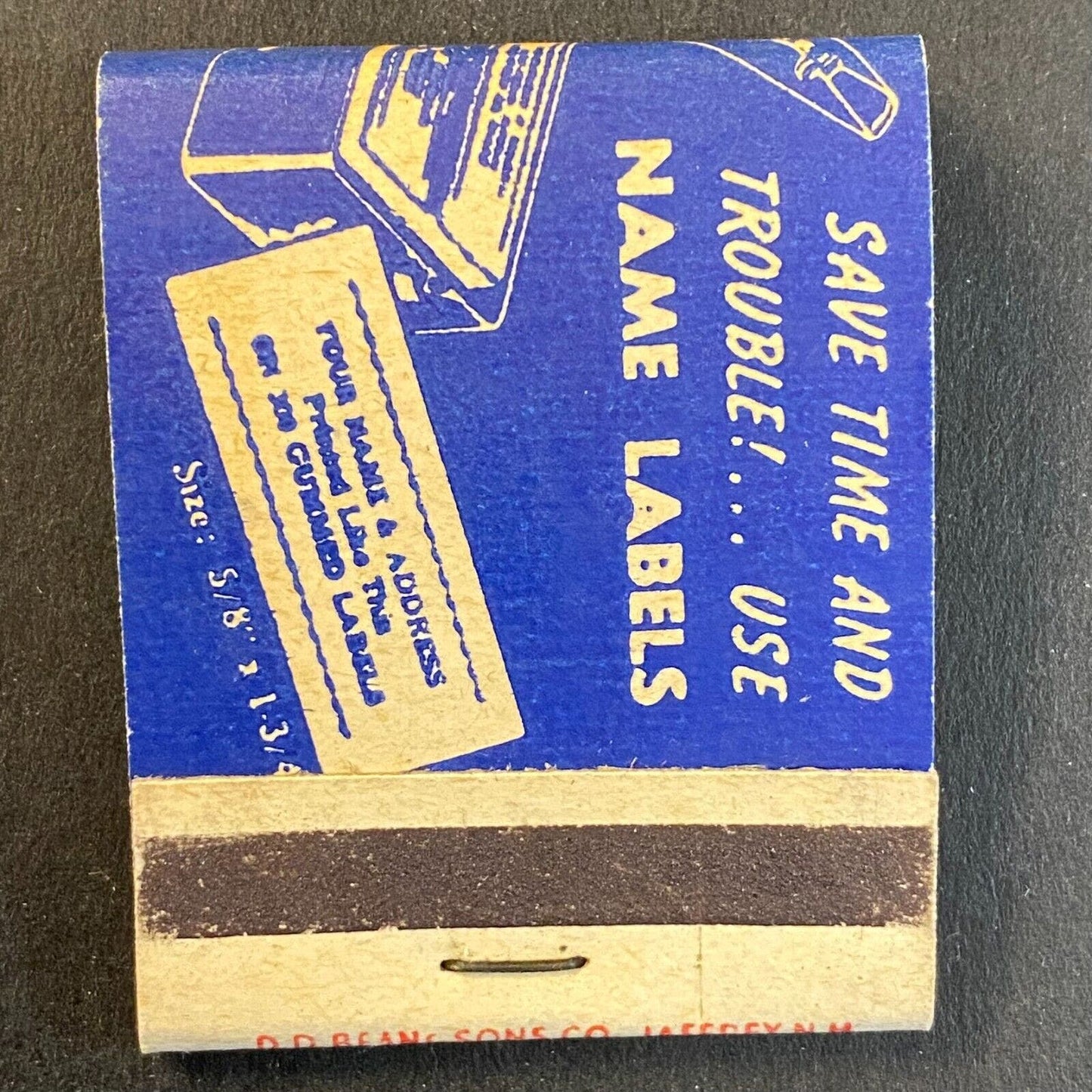 "Name Labels" Mail Order Offer c1950's-60's Full Matchbook VGC