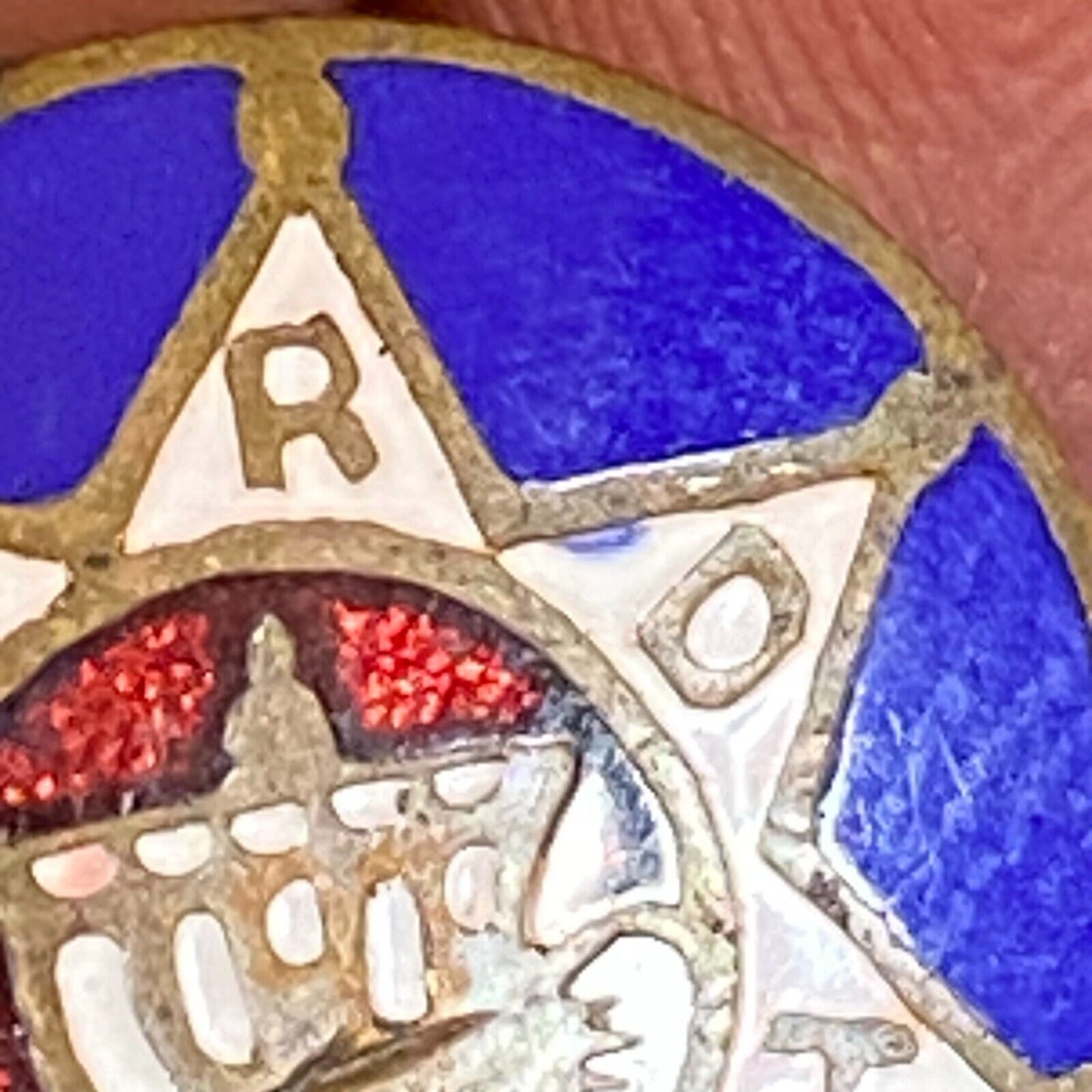 F.L.R.D.H.B.T. ?? Menorah Color Enameled Lapel Pin 16mm Scarce