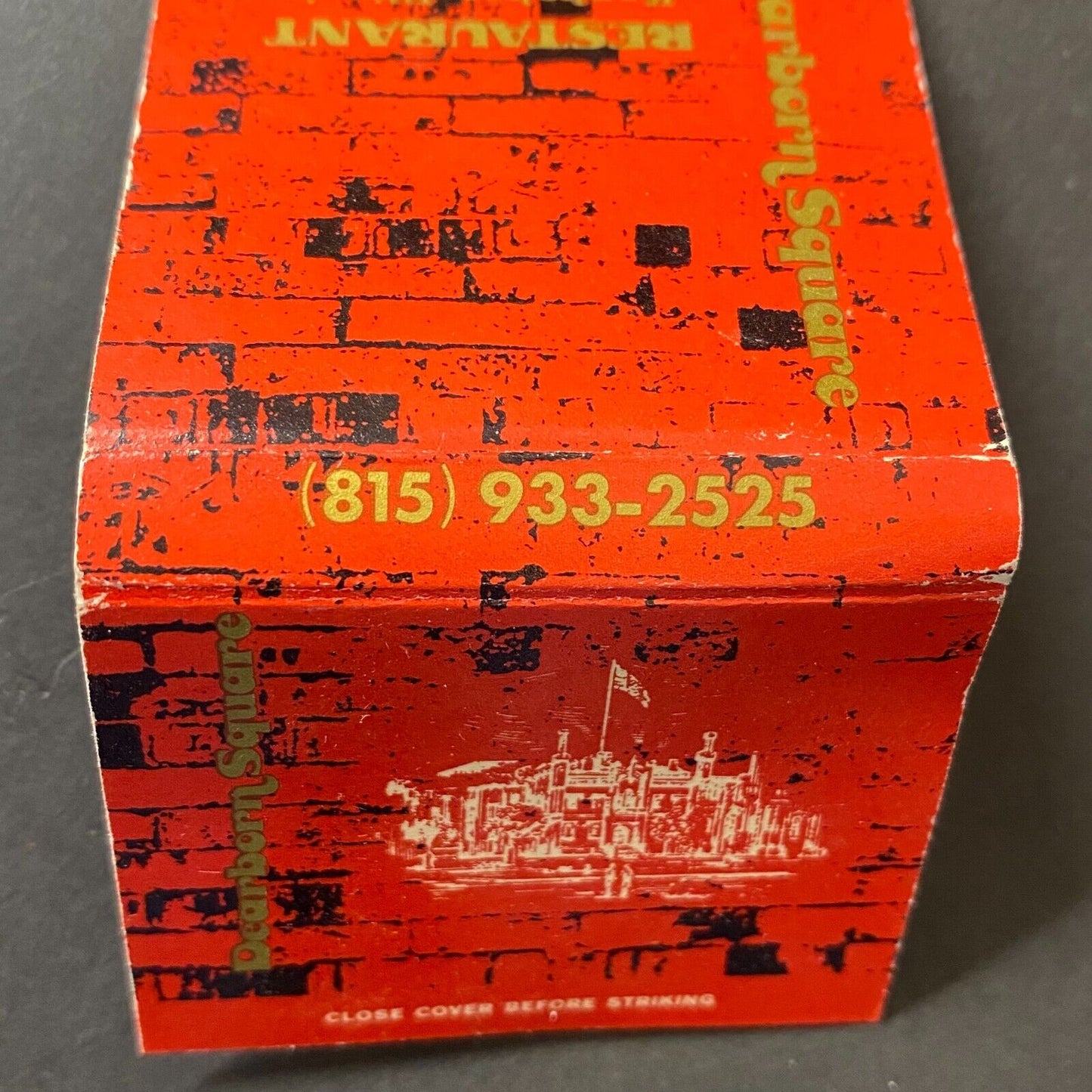 Dearborn Square Restaurant Kankakee, IL Full Matchbook c1974 Scarce