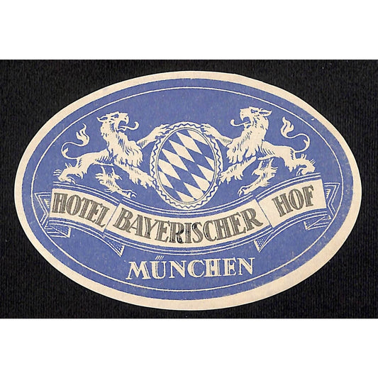 Hotel Bayerischer HOF Munchen Original Luggage Label NOS VGC (#3)