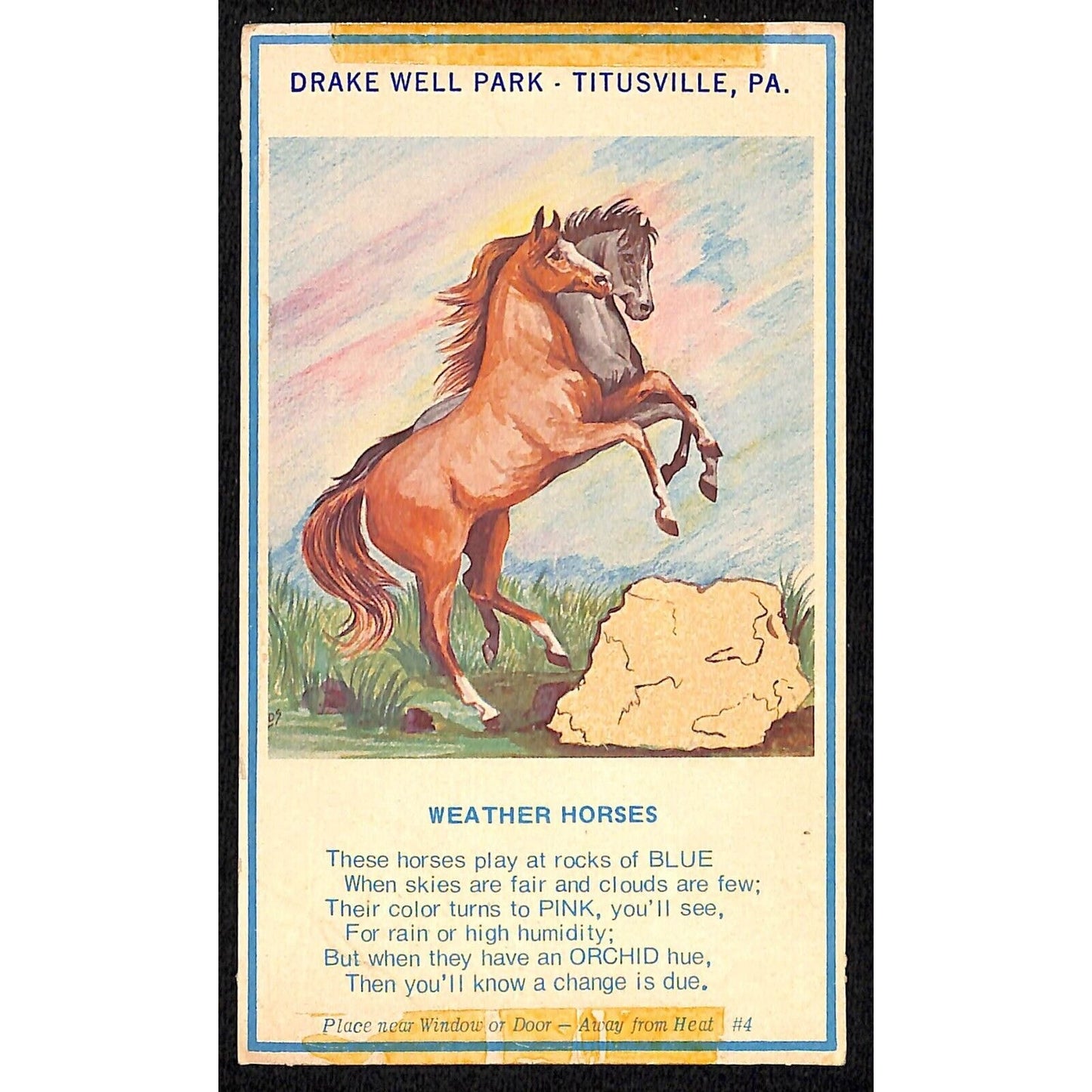 "Weather Horses" Hygroscope Card Drake Well Park, Titusville, PA - Shore Studios