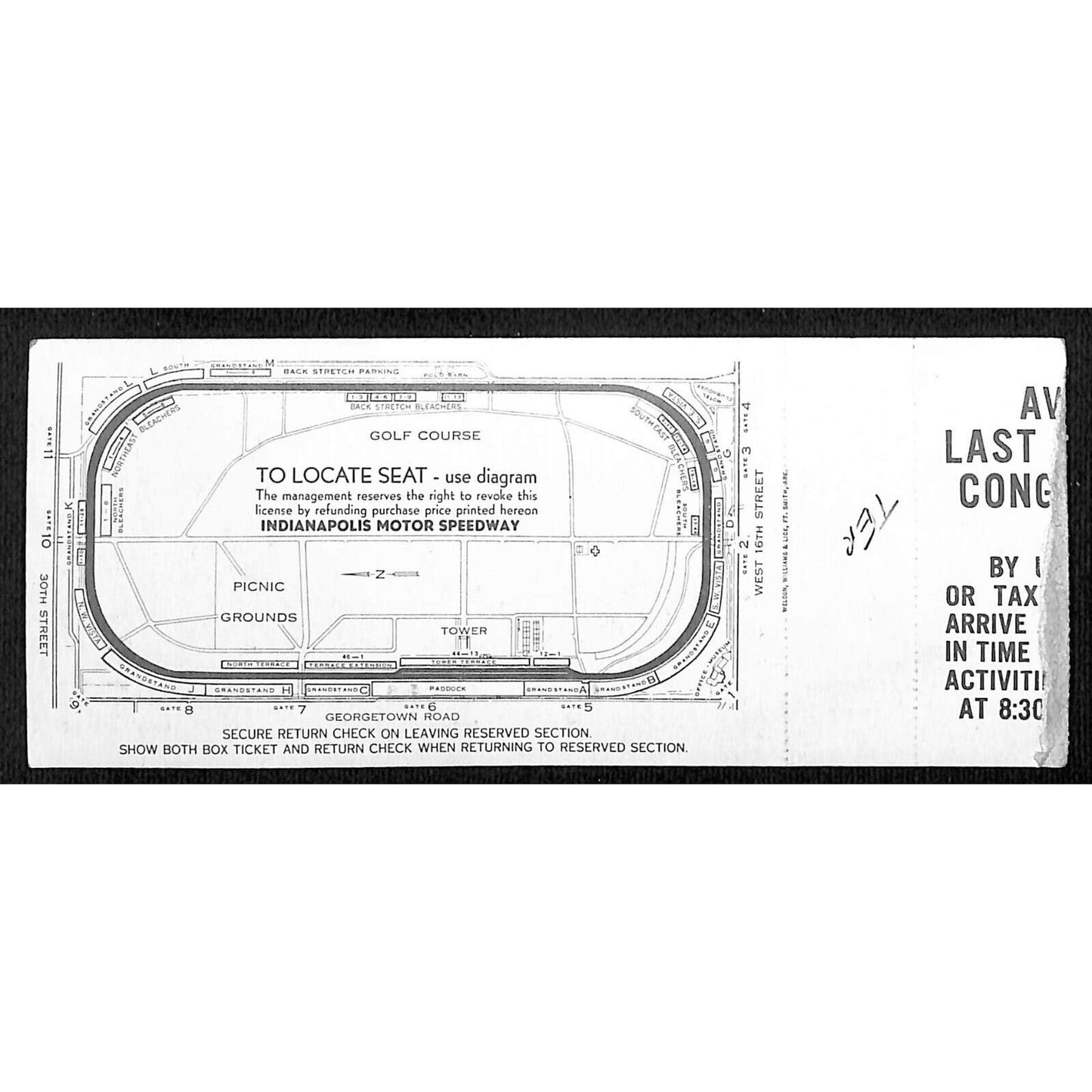 1971 Indianapolis 500 Ticket Stub w/ 1970 Winner Al Unser - 13 Z Seat 14