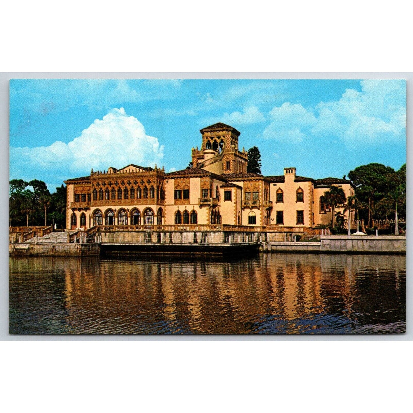 John Ringling Residence from Sarasota Bay Postcard VGC NP c1960