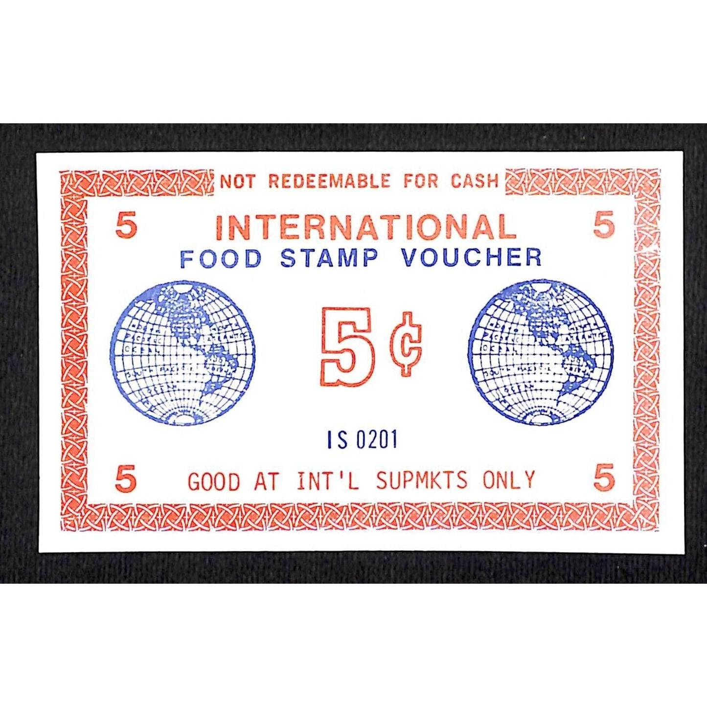 International Supermarkets NYC "Food Stamp Voucher" 5c Coupon c1972-75 VGC
