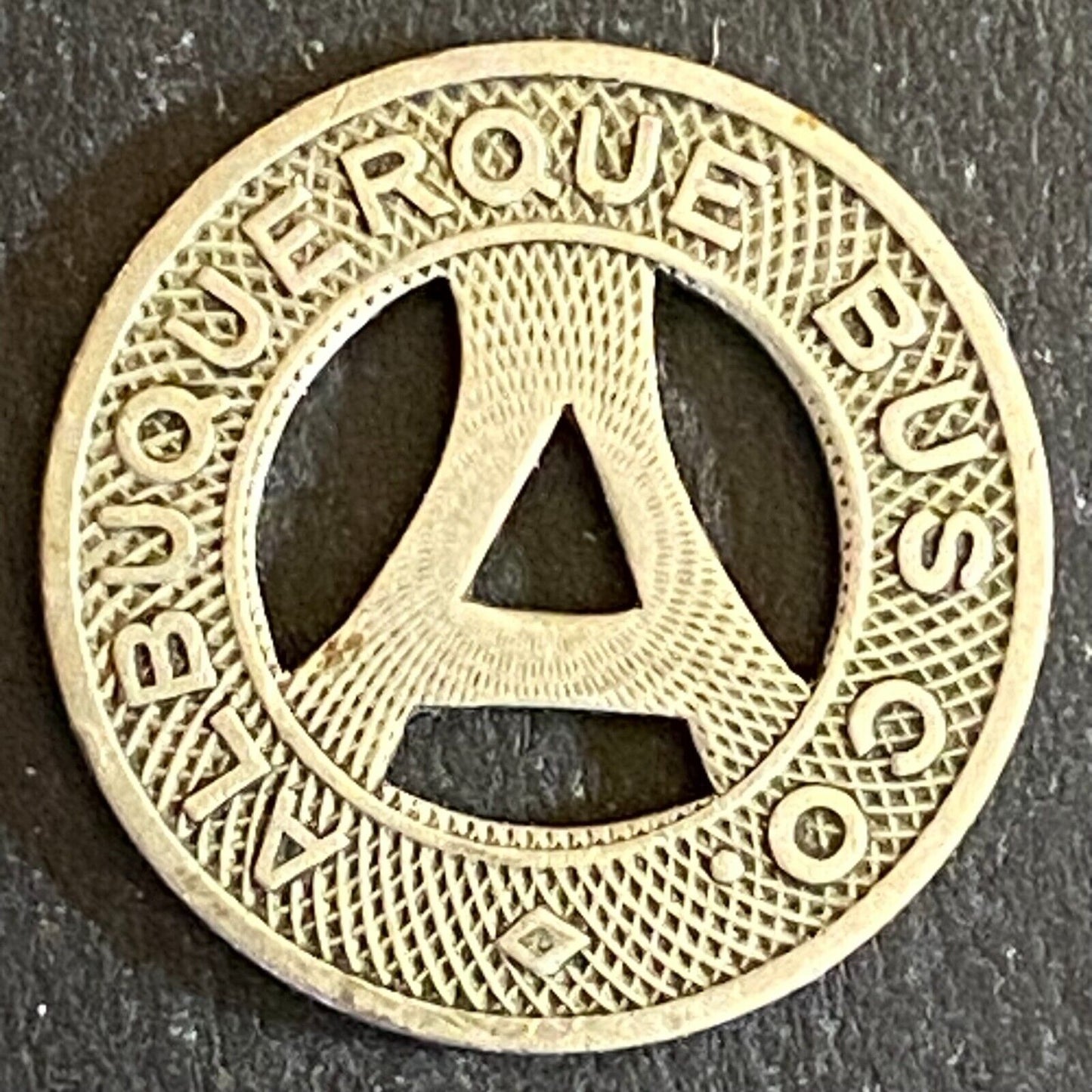 Albuquerque Bus Co. "Health Country" Transit Token 16mm VGC Hanging "A" (#21)