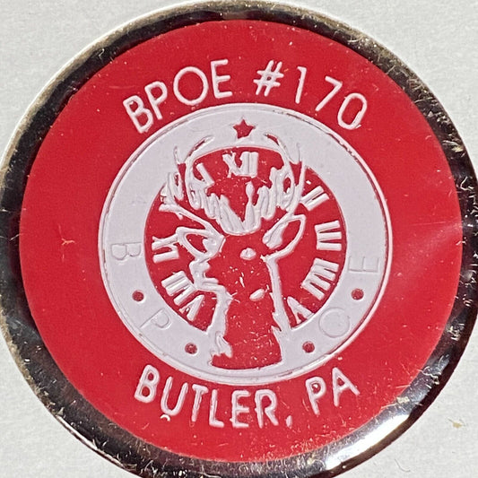 Butler, PA BPOE Elks Post 170 Plastic Drink Token Good For "Premium"