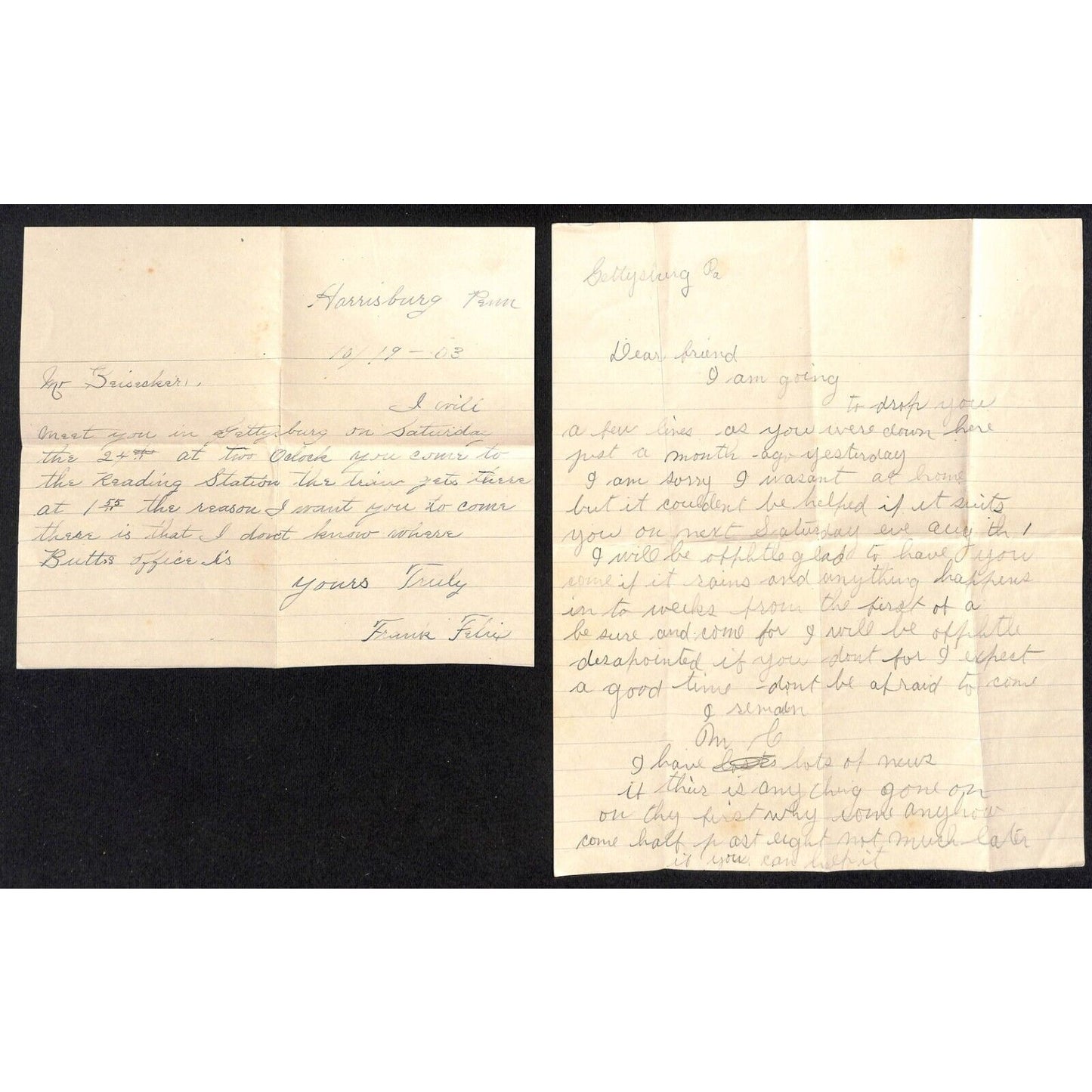 8 1902-03 Mostly "Biesecker / Orrtanna PA" ALS / Correspondence / Letters Covers