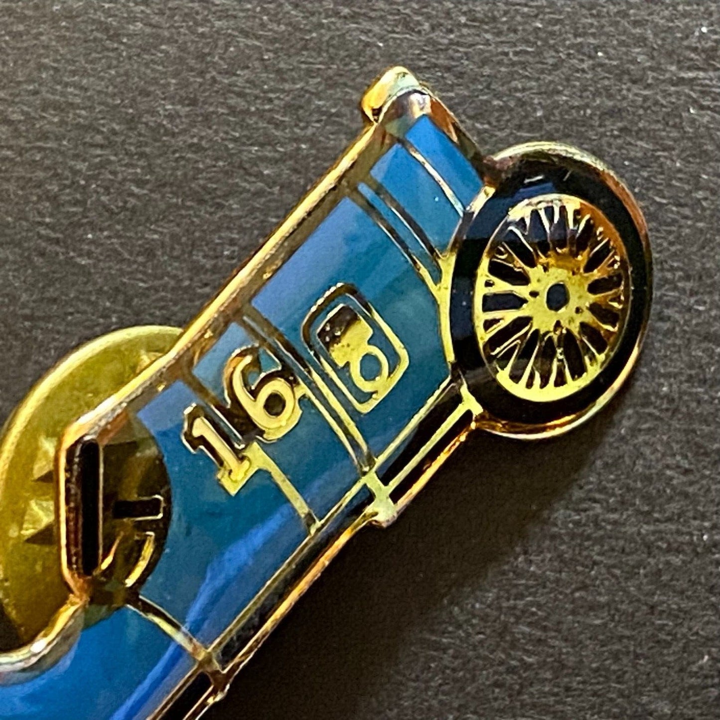 Indy 500 1913 #16 Jules Goux Peugeot Enameled Lapel Pin c1986-95 13 x 38mm VGC