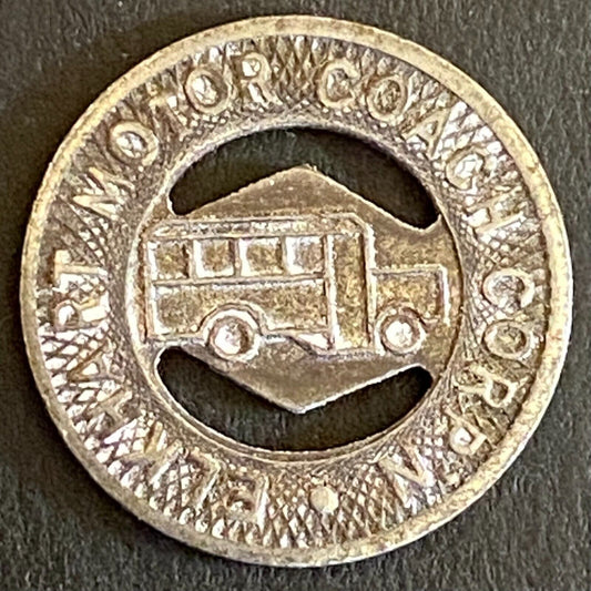 Elkhart Motor Coach Corp 'n G/F One Fare Bus Steel Transit Token 16mm