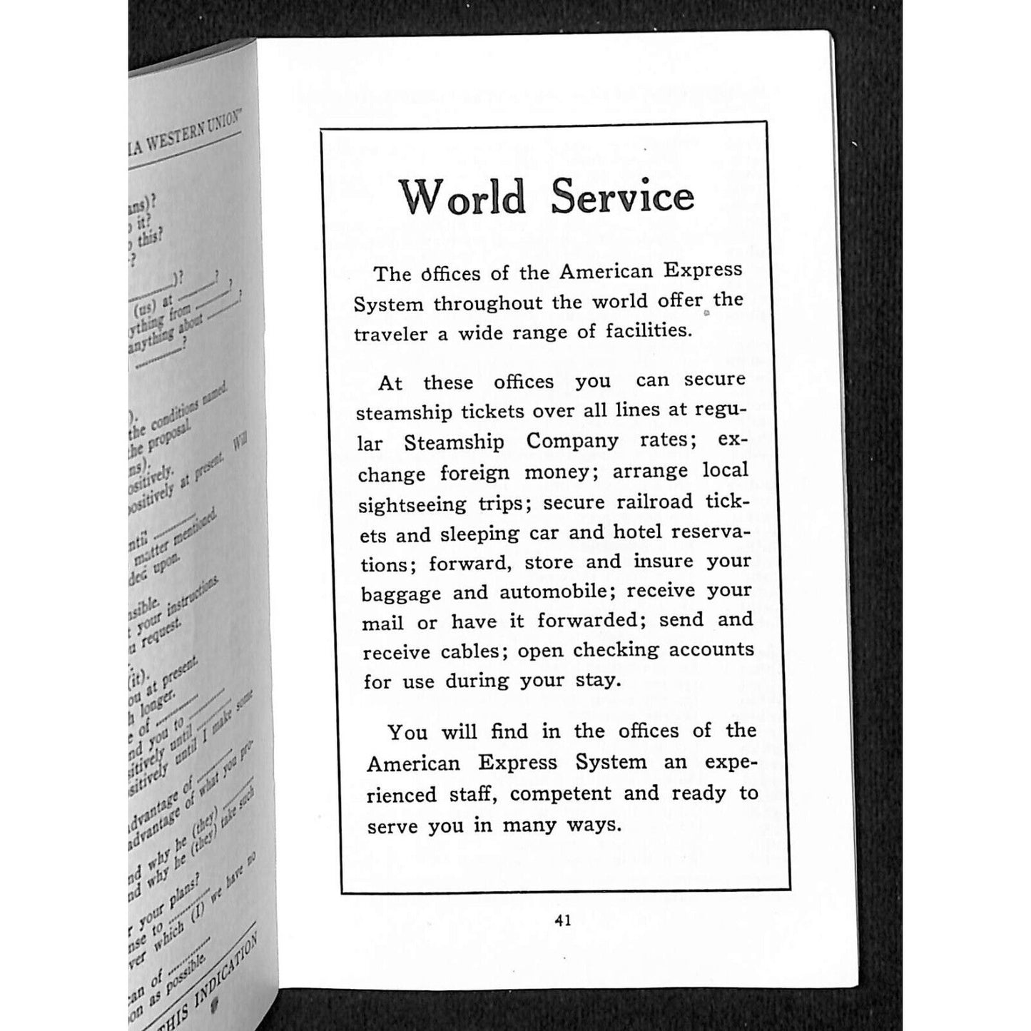 Western Union Traveler's Cable Code Booklet c1936 71pp VGC Scarce