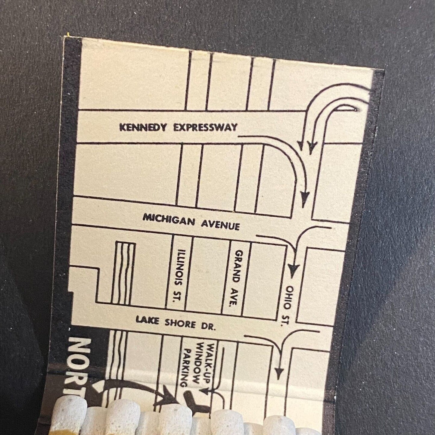 North Bank N. Lake Shore Drive Chicago c1960's-73 Full Matchbook VGC