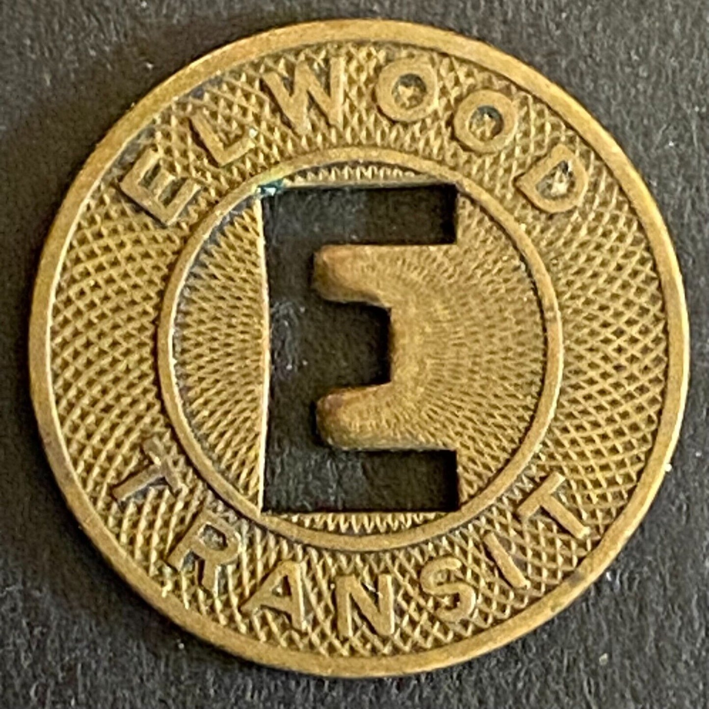 Elwood Transit (Indiana) G/F One City Fare Transit Token 16mm "E" Scarce