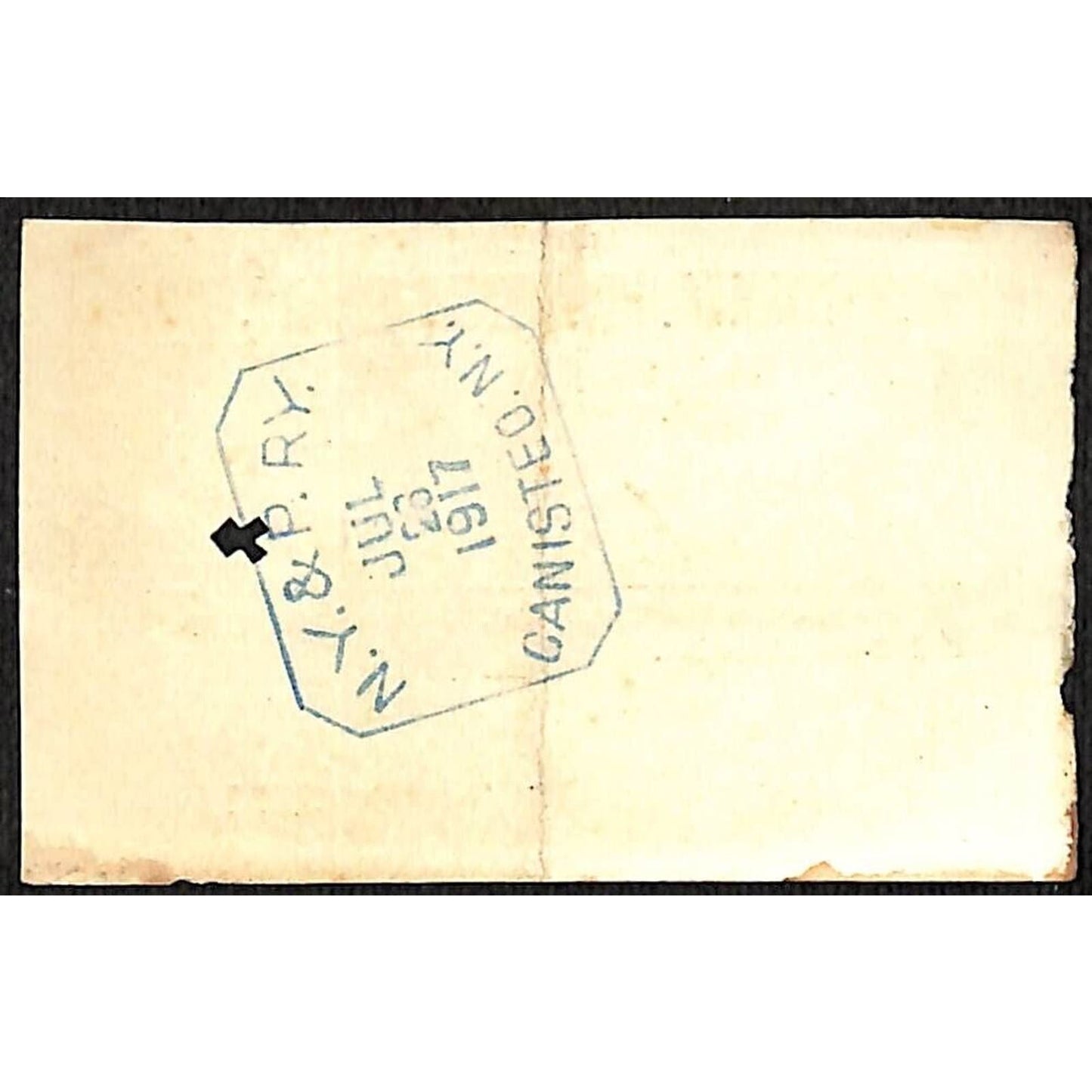 New York & Pennsylvania Railroad RY July 26 1917 Canisteo Half Fare Ticket #5247