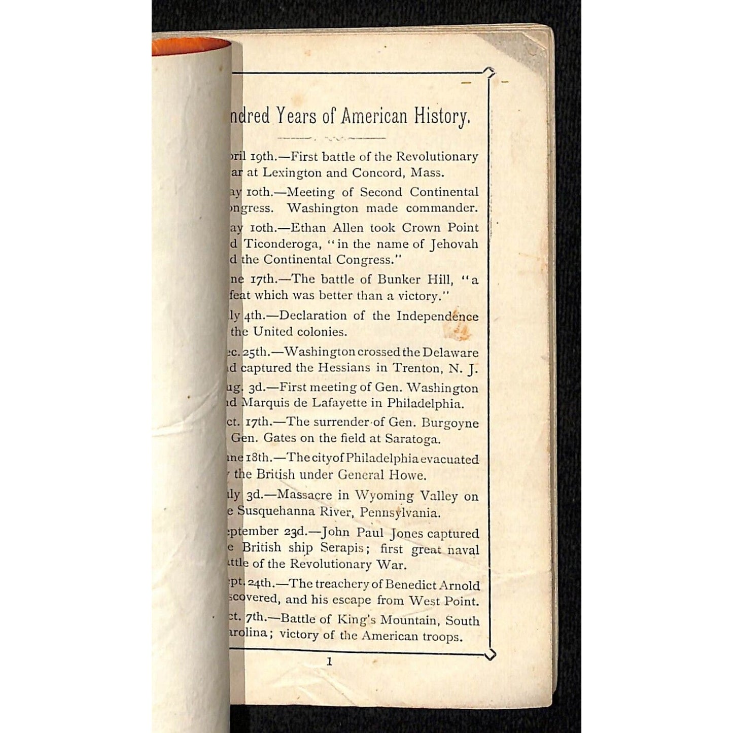 1876 Tarrant & Co. "A Hundred Years of American History" Timeline Booklet 25pp