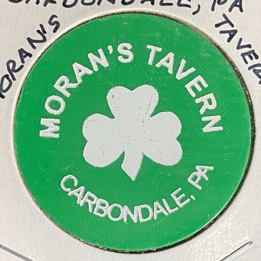 Carbondale, PA Moran's Tavern Plastic Token G/F One Draft Clover