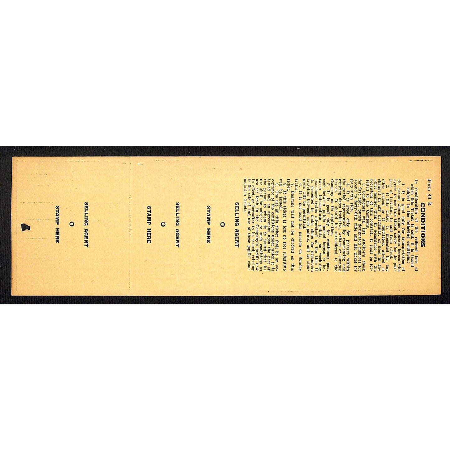 c1941 Montpelier and Wells River Railroad Pupils Monthly Commutation Ticket VGC