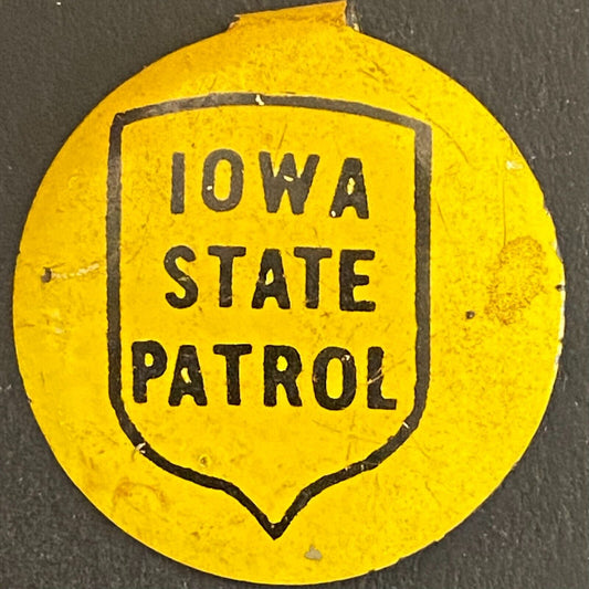 Iowa State Patrol Steel Fold Over Pin 3/4" Vintage
