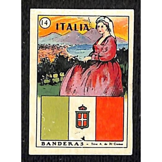 Italy / Italia Country Banderas / Flag Matchbox Label Series Vintage #14
