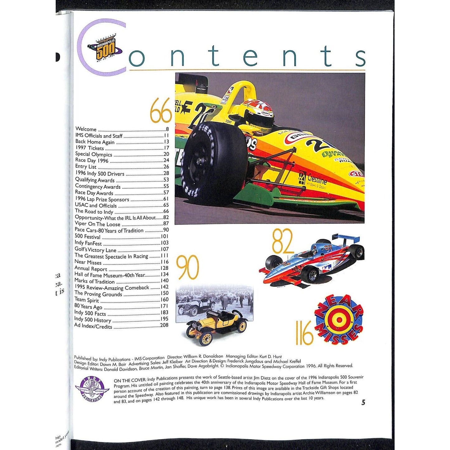 1996 Indianapolis 500 Program Racing VGC 208pp 1lb 4oz