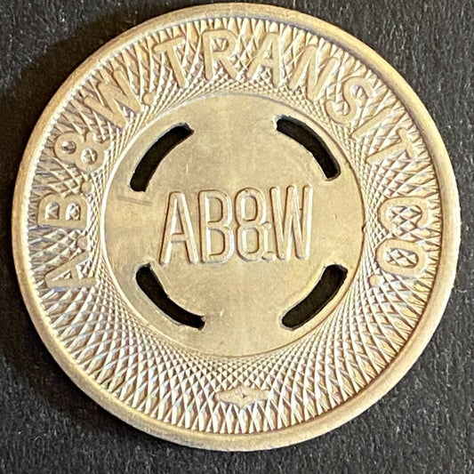 A.B. & W. Transit Company (Alexandria, VA) WM "Fare Token" 23mm