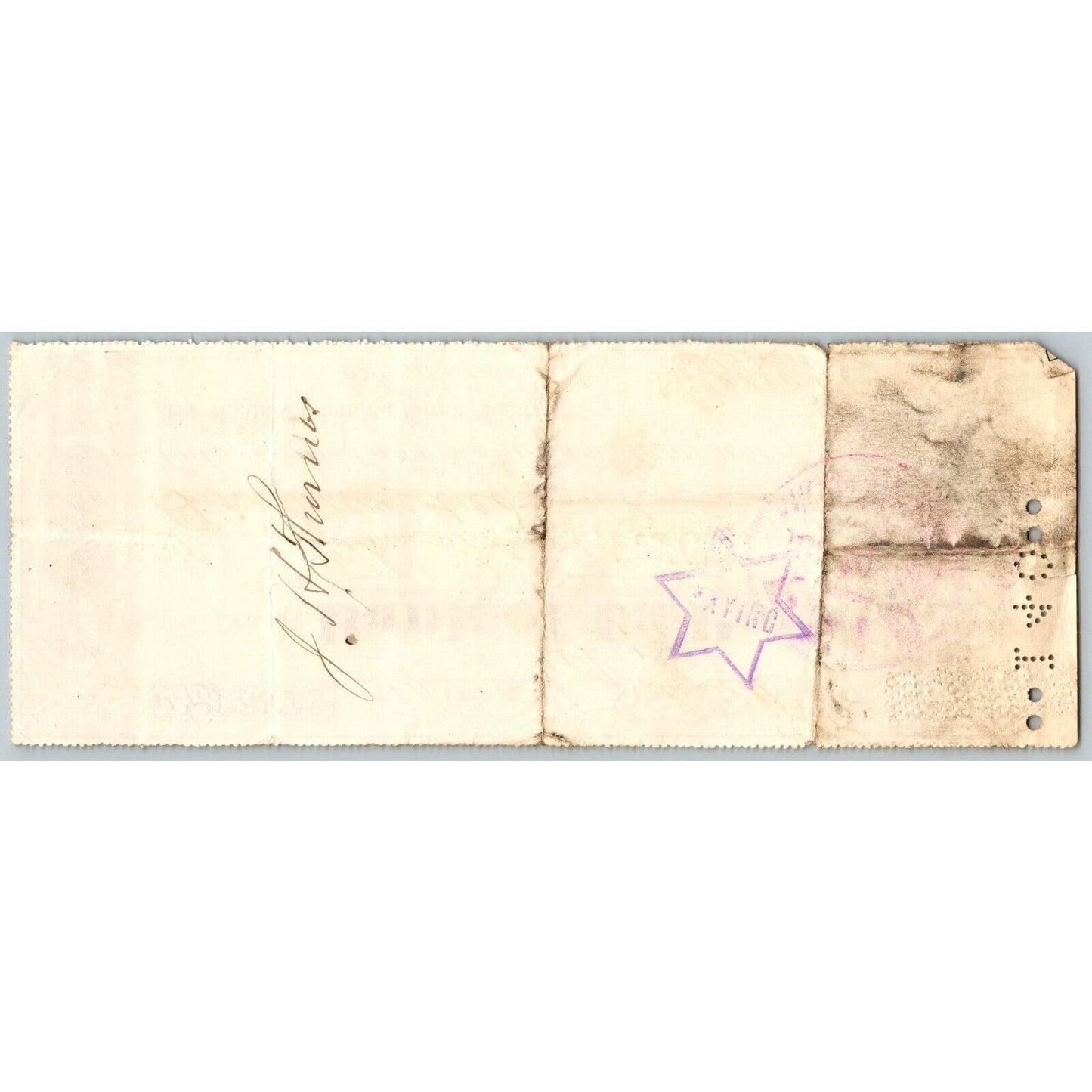 Bank of La Porte Check J.H. Thomas 1885 Mining Vignette #13892