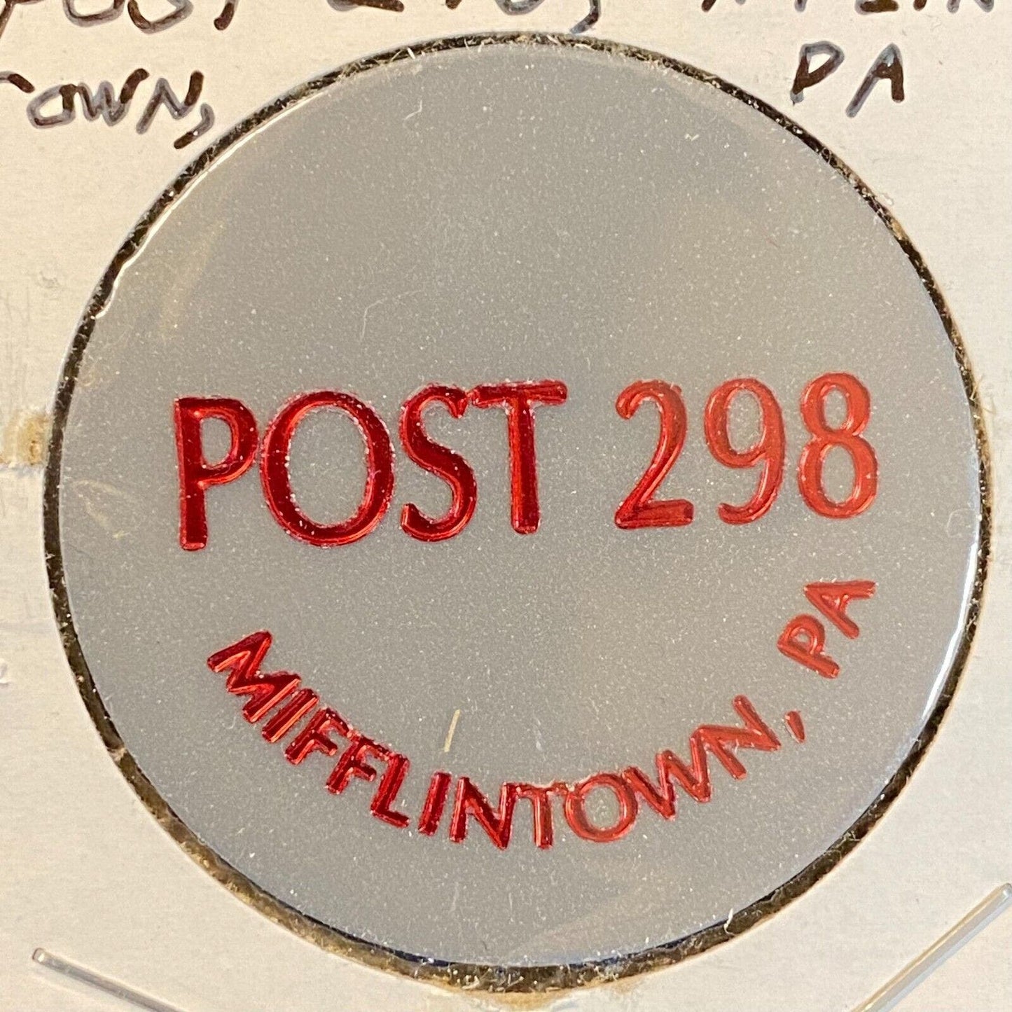 Mifflintown, PA (American Legion) Post 298 c1980's Plastic Token "G/F One Draft"