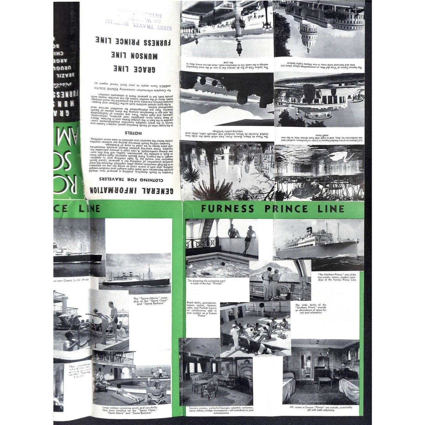Grace Munson Furness Prince Line Ocean Liner 1938 "Round South America" Brochure