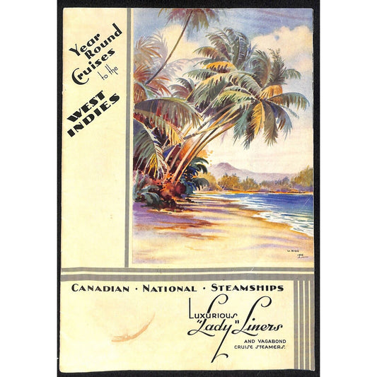 Canadian National Steamships West Indies Cruises 1937 Brochure 19pp VGC