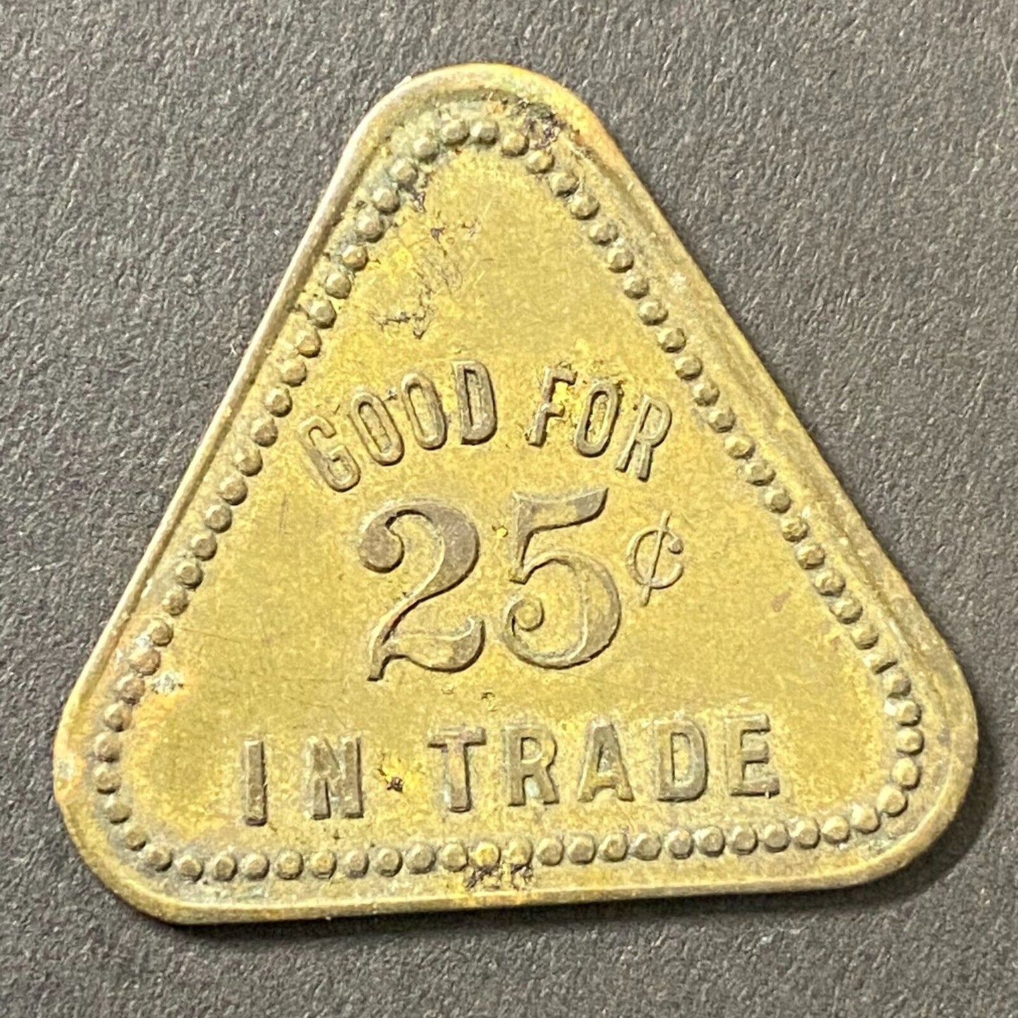 Bremen, IN A.C. Knoepfle News Stand Brass G/F 25c Trade Token 29x31mm Scarce