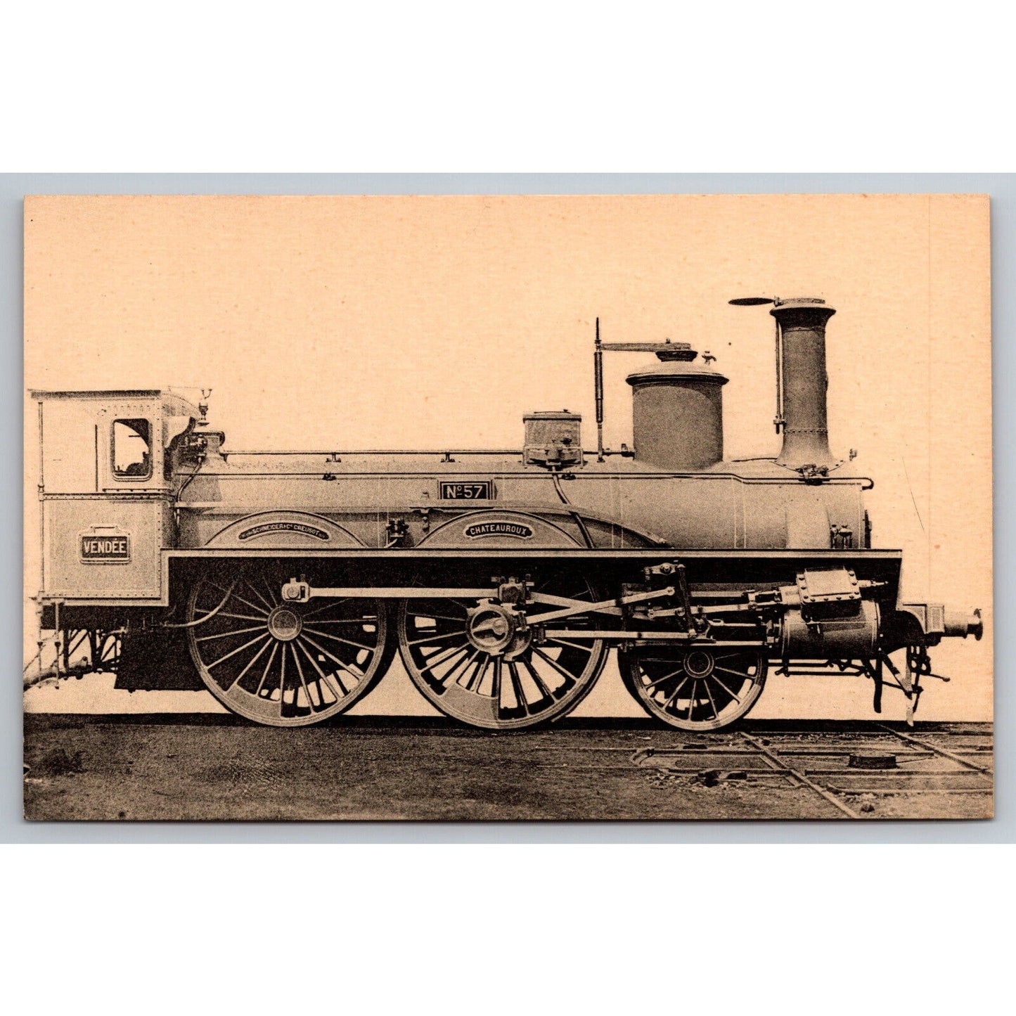 French Railroad RPPC* Postcard Machine 57 Series 51-58 c1900 H.M.P.