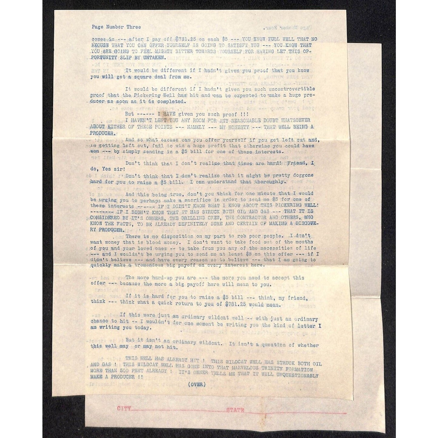 J.H. McKenzie Fort Worth 1933 Oil Lease & Royalties Lengthy Promotion Letter 4pp