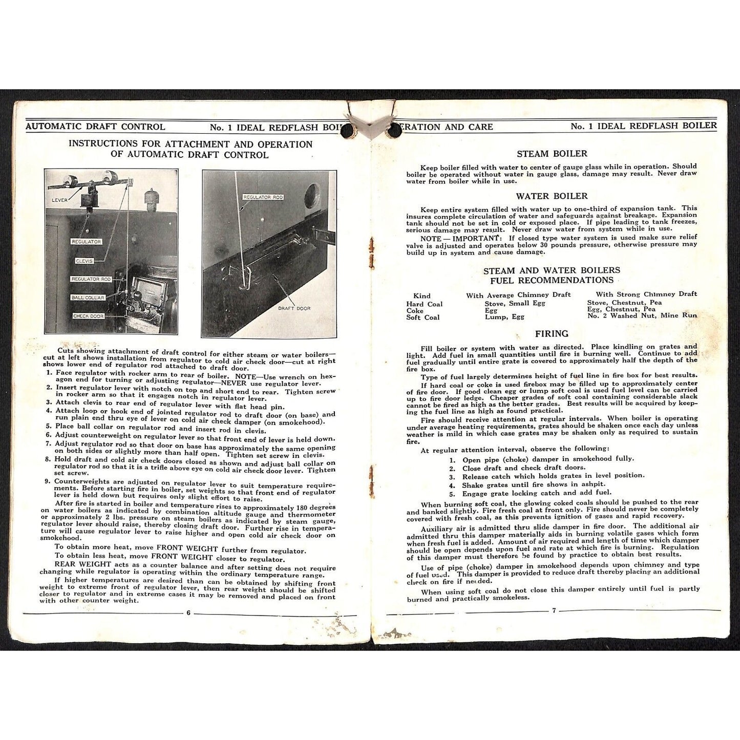 American Radiator 1935 No. 1 Ideal Redflash Boilers Erecting Instructions 12pp