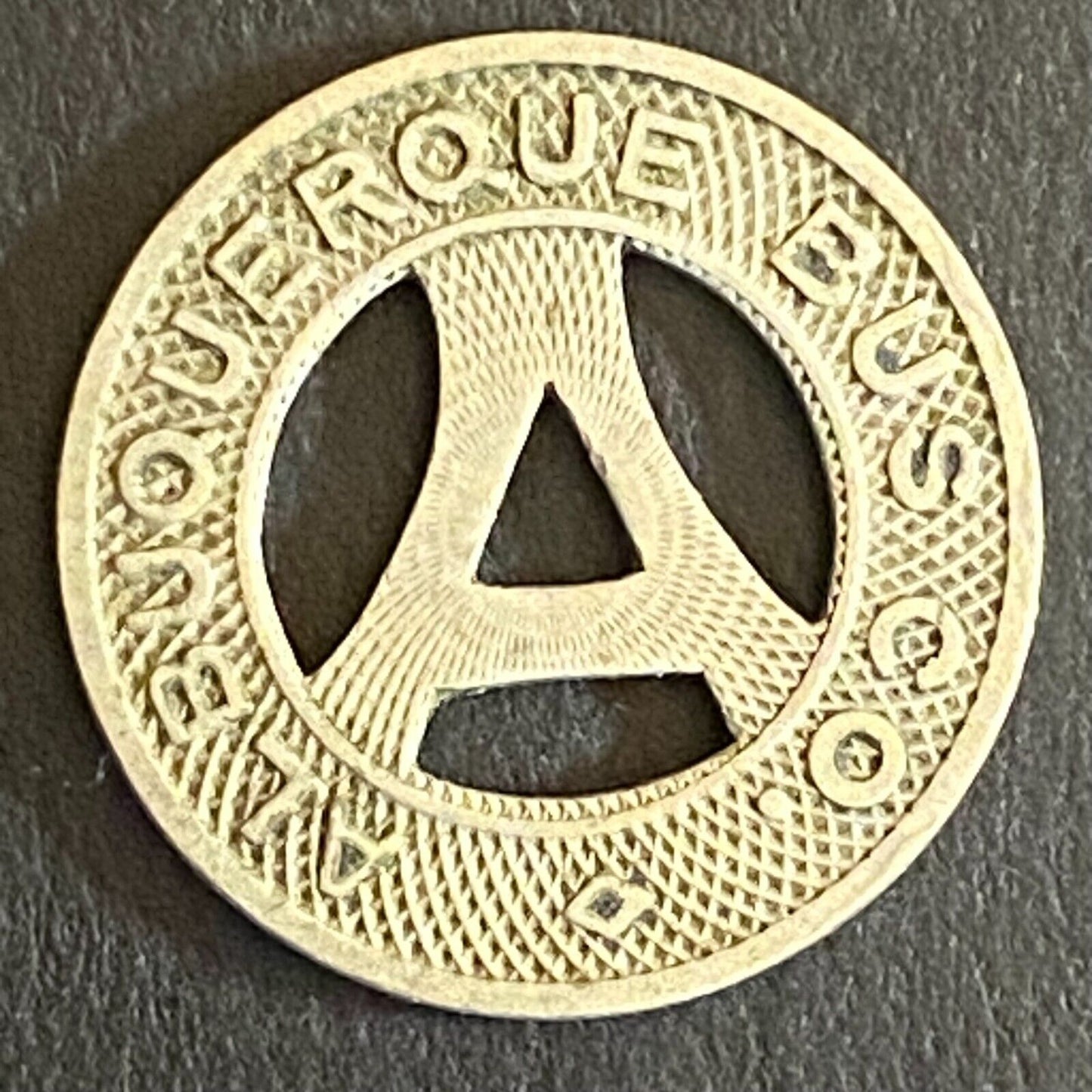 Albuquerque Bus Co. "Health Country" Transit Token 16mm VGC Hanging "A" (#10)