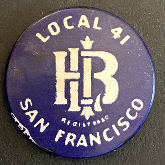 Bartender Local 41 San Francisco Steel Celluloid Pinback c1910's-30's Wisler