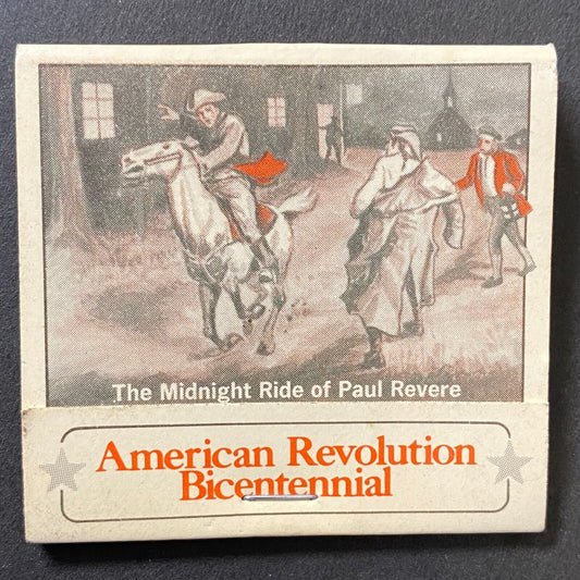 American Revolution Bicentennial Paul Revere / Declaration Full Matchbook 1976