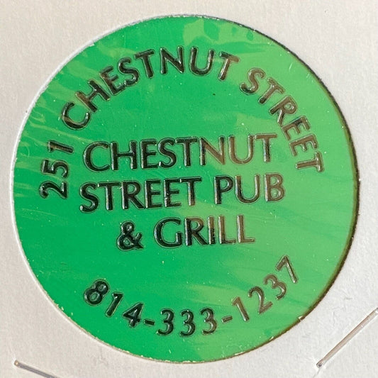 Meadville, PA Chestnut Street Pub & Grill c1990's Plastic Token "Mixed Drink"