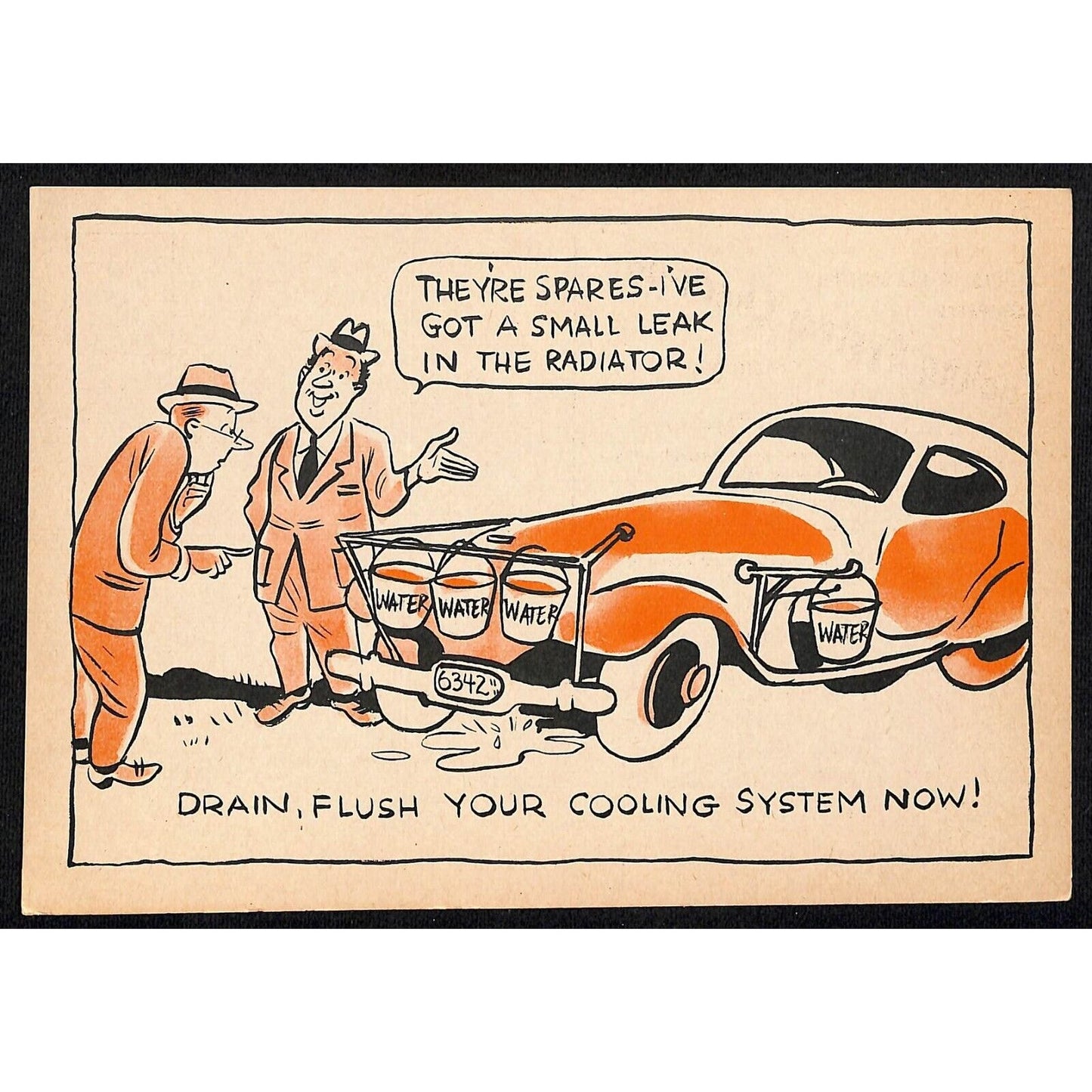 Magruder Motor Chrysler Plymouth Glasgow, MT Funny Cooling System Lg Postcard