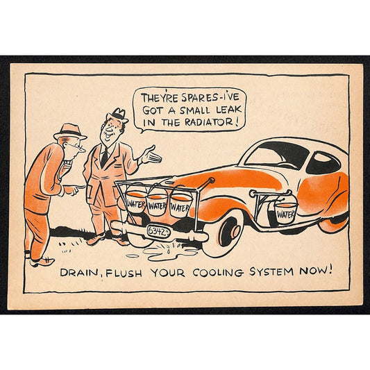 Magruder Motor Chrysler Plymouth Glasgow, MT Funny Cooling System Lg Postcard