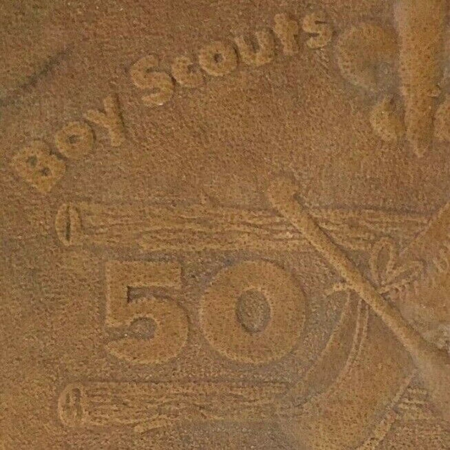 Vintage NOS BSA Boy Scouts "50 Miler" Afoot Afloat Award Leather Patch