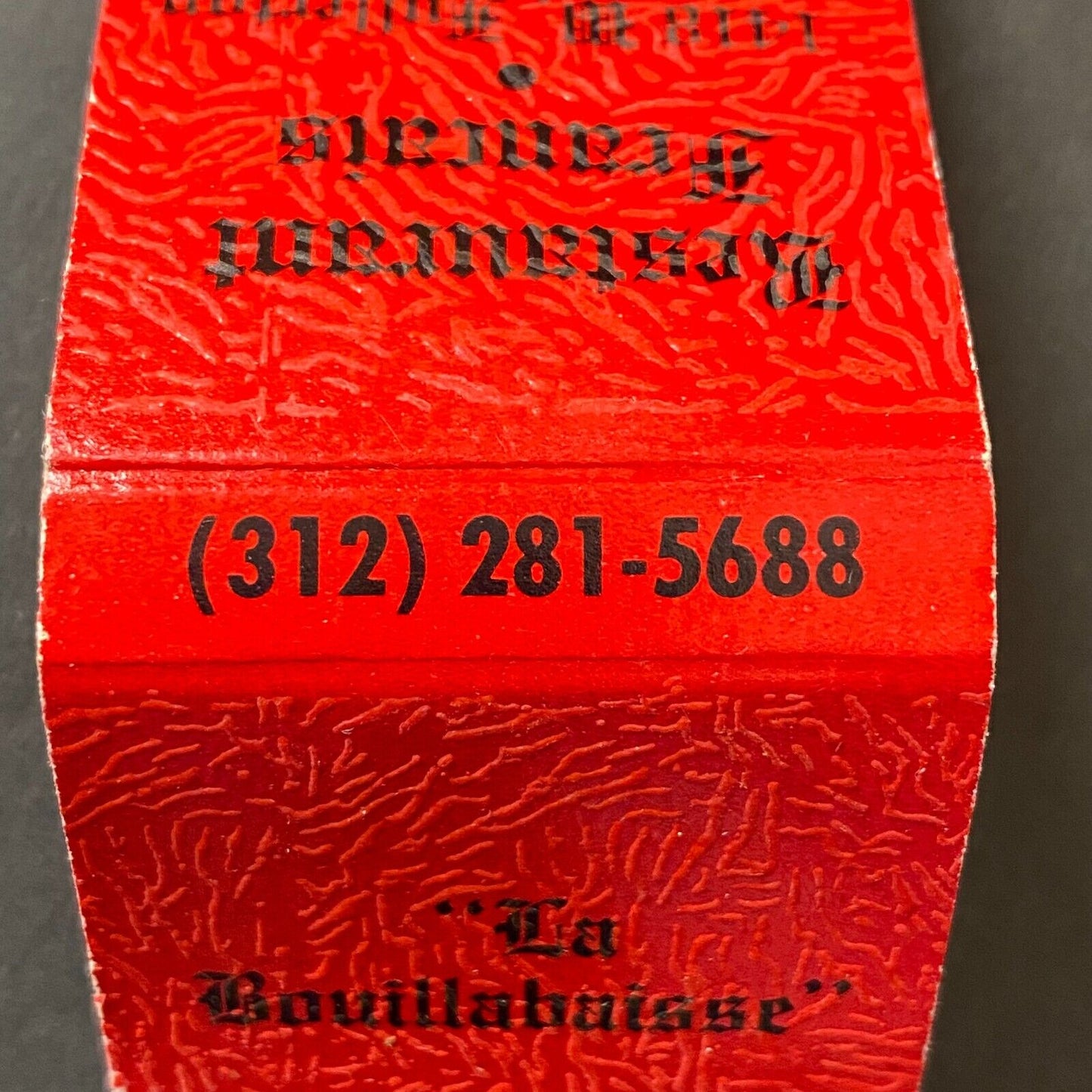 Restaurant Francais Chicago Full Matchbook c1960's-74 Scarce VGC