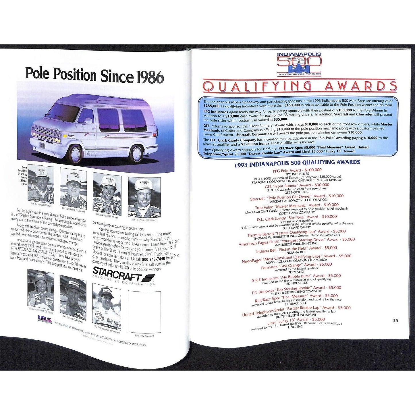 1993 Indianapolis 500 Racing Program VGC 207pp 1 lb. 4oz.