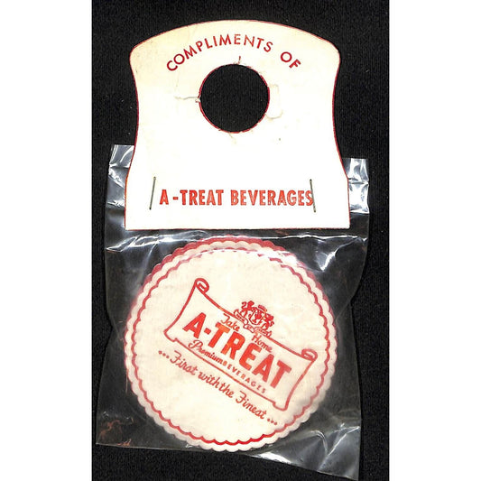 A-Treat Premium Beverages Package of 6 Royal Catch-All Coasters VGC c1951