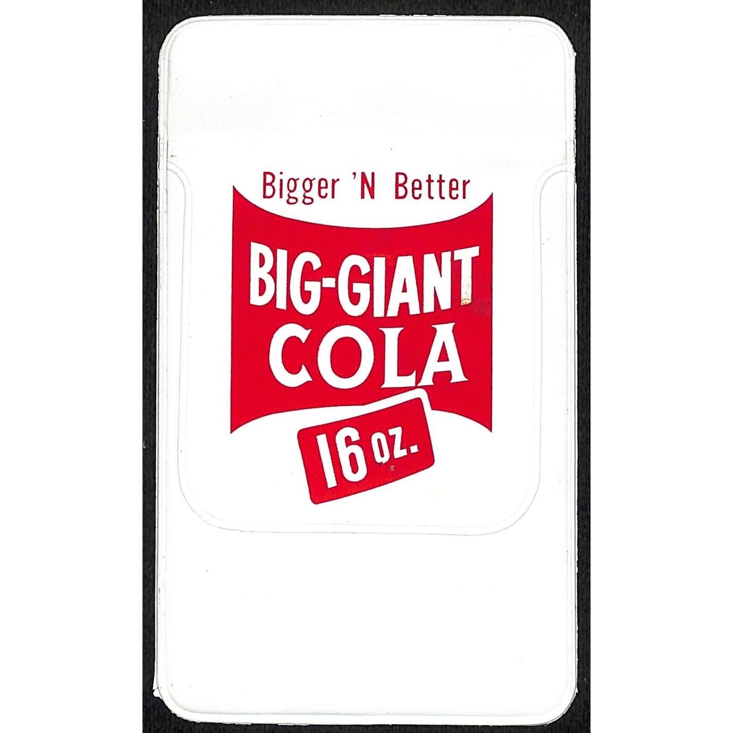 Vintage Plastic Pocket Protector - Big Giant Cola 16 oz Bigger N Better VGC