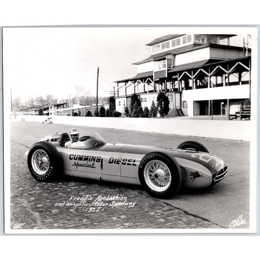 Freddie Agabashian IMS 1952 Auto Racing 8"x10" Photo VGC Stamped O'Dell-Shields