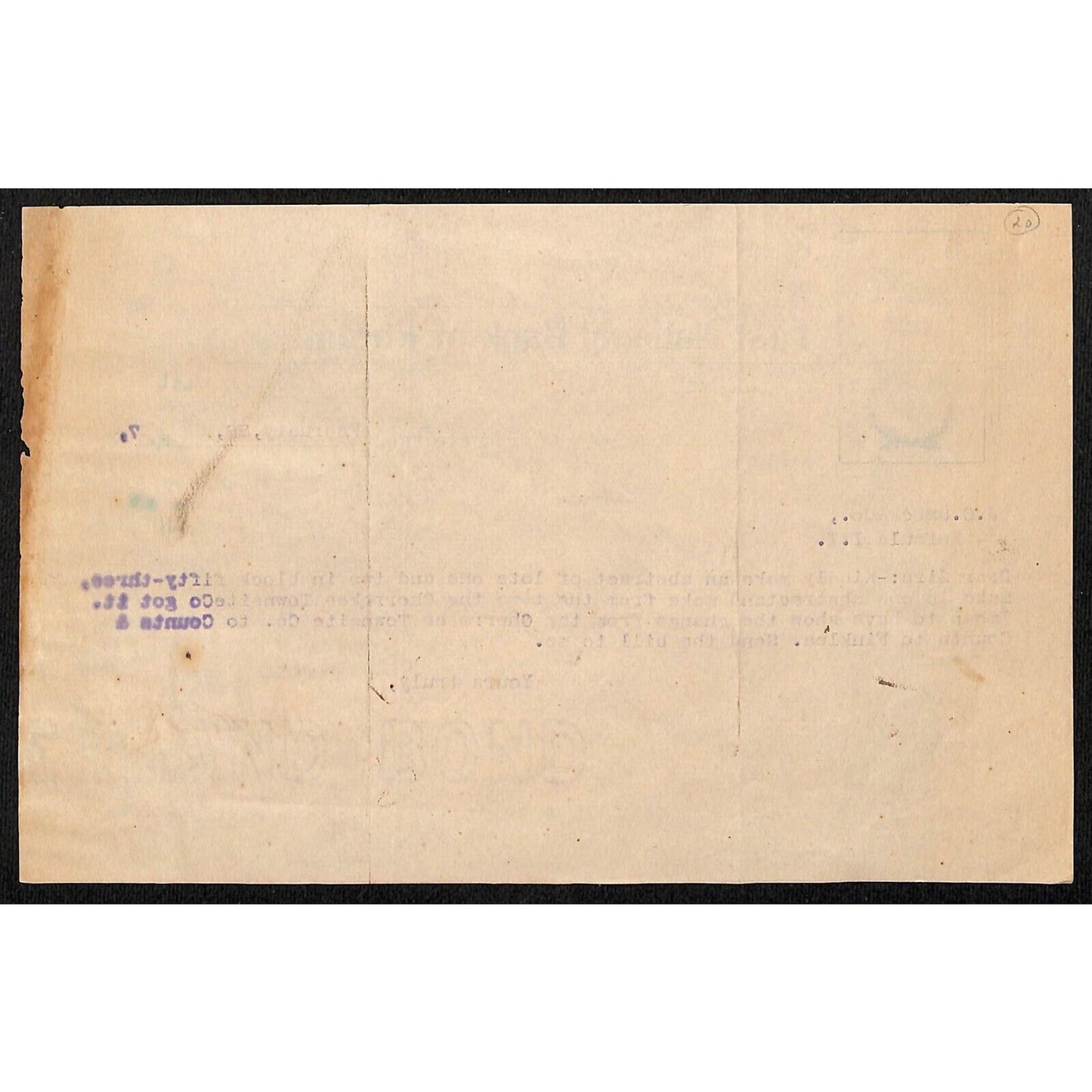First National Bank Porum Indian Territory Oklahoma 1907 TLS Letterhead