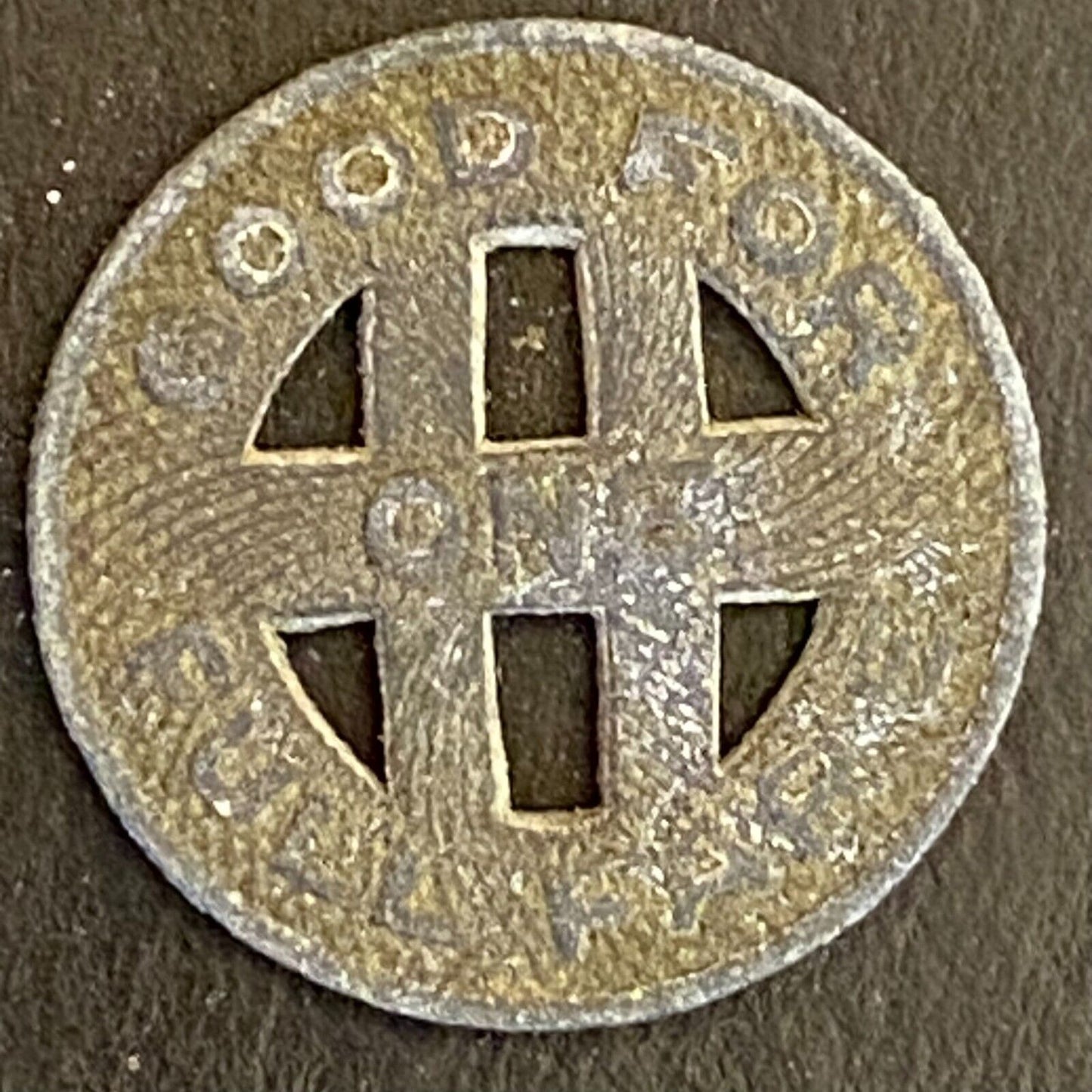 Honolulu Rapid Transit 1924 G/F One Full Fare Transit Token Zinc 16mm Poor (#2)