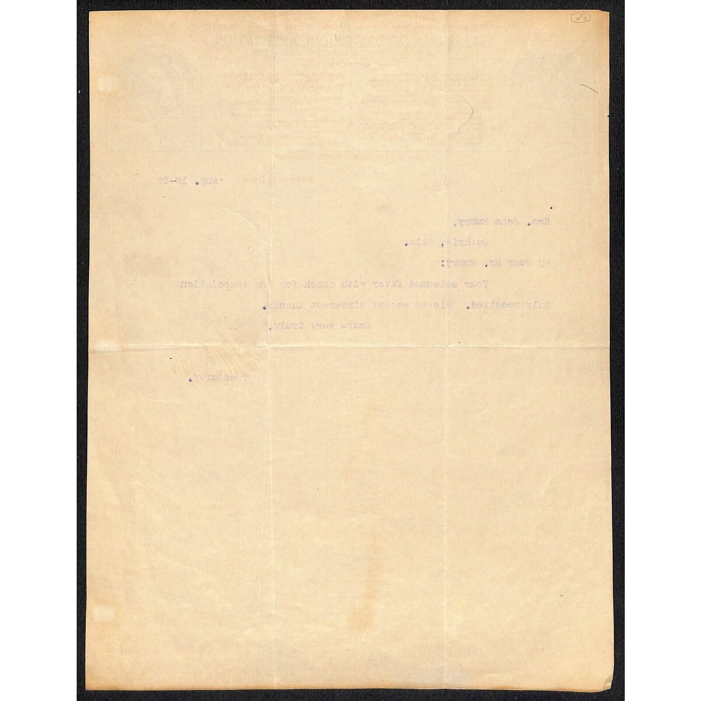 1907 Oklahoma Sunday School Association Shawnee Territorial Letterhead Scaece