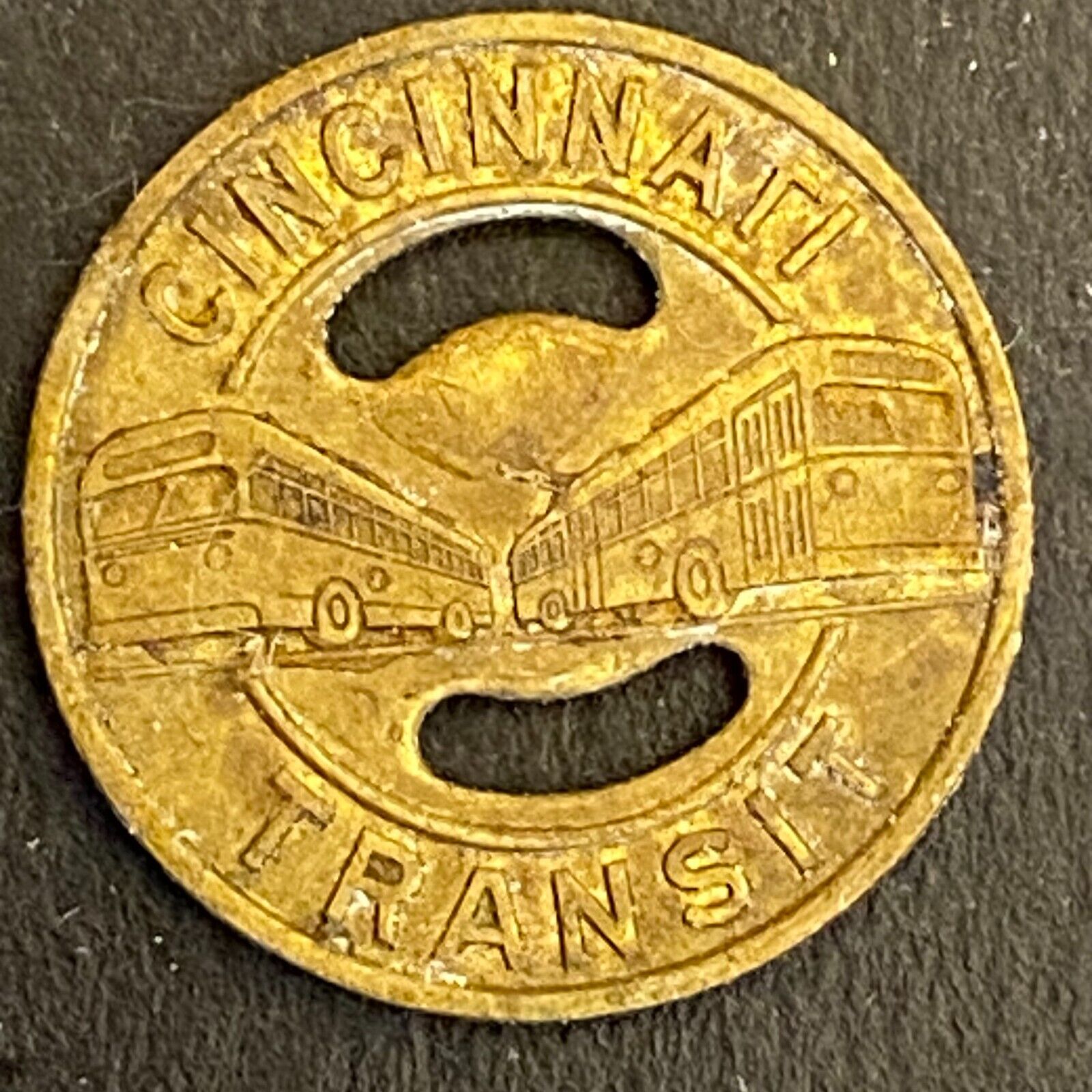 Bus Ride Token Cincinnati Transit One Adult Fare Transit Token Bus Trolley 16mm ...